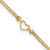 14k Fancy Heart 9inch Anklet