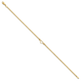 14k Fancy Heart 9inch Anklet