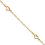14K Heart 10in Plus 1in ext. Anklet