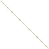 14K Heart 10in Plus 1in ext. Anklet