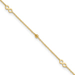 14K Polished Infinity 9in Plus 1in ext Anklet