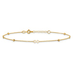 14K Polished Infinity 9in Plus 1in ext Anklet