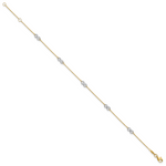 14K Two-tone Polished Infinity 9in Plus 1 in ext. Anklet