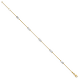 14K Two-tone Polished Infinity 9in Plus 1 in ext. Anklet