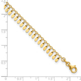14K Polished Fancy 9in Plus 1 in ext. Anklet