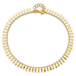 14K Polished Fancy 9in Plus 1 in ext. Anklet