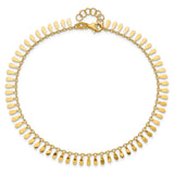 14K Polished Fancy 9in Plus 1 in ext. Anklet