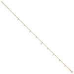 14K Polished Crosses 9in Plus 2in ext. Anklet