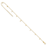 14K Polished Crosses 9in Plus 2in ext. Anklet