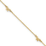 14k Polished Bows 9in Plus 1in ext. Anklet