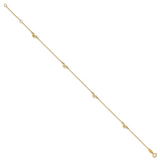 14k Polished Bows 9in Plus 1in ext. Anklet