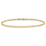 14k and Rose Xs and Hearts 9in Anklet