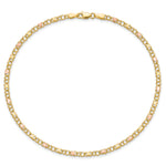 14k and Rose Xs and Hearts 9in Anklet