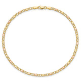14k and Rose Xs and Hearts 9in Anklet
