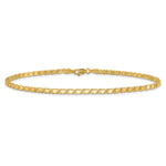 14k Polished Double-Sided Heart 10in Anklet