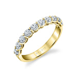 Oval Shaped East To West Wedding Band - 0.90 CT