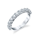 Emerald Shaped East To West Wedding Band - 1.16 CT