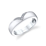 Two Tone Curved Diamond Wedding Ring