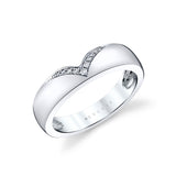 Two Tone Curved Diamond Wedding Ring