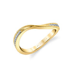 Diamond Wave Wedding Ring with Milgrain