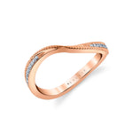 Diamond Wave Wedding Ring with Milgrain