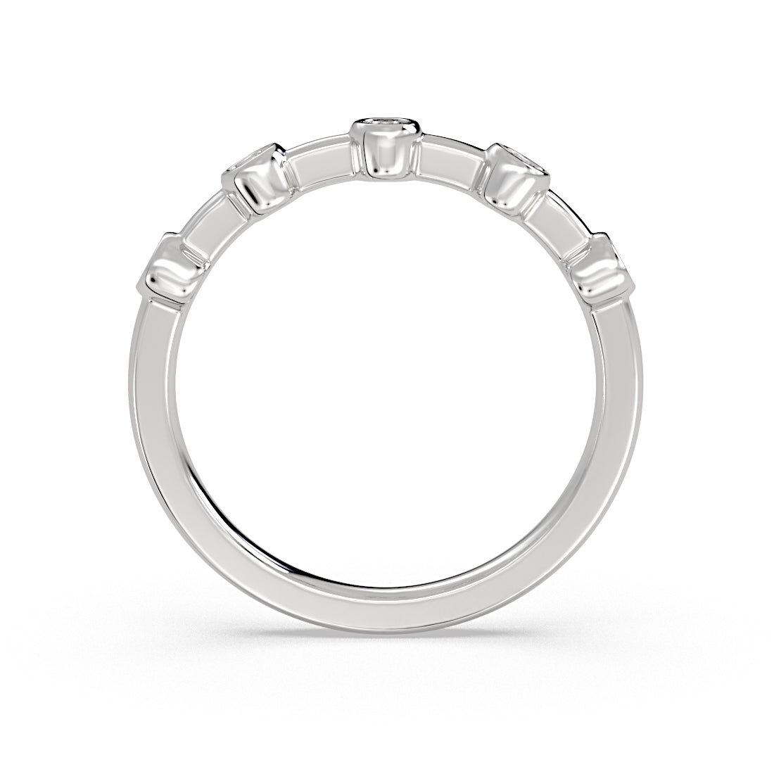 Spaced Round Bezel Diamond Wedding Ring