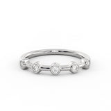 Bezel Set Spaced Diamond Wedding Ring