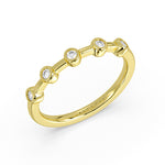 Bezel Set Spaced Diamond Wedding Ring