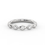 Marquise Shaped Flush Set Diamond Wedding Ring