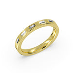 Flush Set Flat Edge Baguette Diamond Wedding Ring