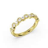 Wavy Half Bezel Diamond Wedding Ring - 0.57 CT