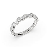 Wavy Half Bezel Diamond Wedding Ring - 0.57 CT