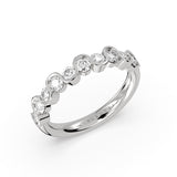 Wavy Half Bezel Diamond Wedding Ring - 0.86 CT
