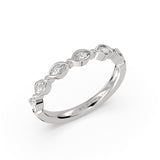 Twisted Bezel Marquise Diamond Wedding Ring
