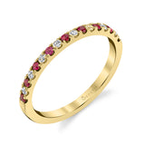 Orielle - Classic Round Brilliant Diamond and Ruby Band
