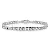 14k White Gold 3.35mm Semi-Solid Curb Chain Anklet
