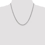14k White Gold 3.35mm Semi-Solid Curb Chain