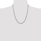 14k White Gold 3.35mm Semi-Solid Curb Chain