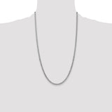 14k White Gold 3.35mm Semi-Solid Curb Chain