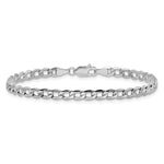 14k White Gold 3.35mm Semi-Solid Curb Chain Anklet