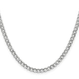 14k White Gold 4.3mm Semi-Solid Curb Chain