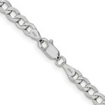 14k White Gold 4.3mm Semi-Solid Curb Chain