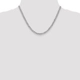 14k White Gold 4.3mm Semi-Solid Curb Chain