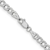 14k White Gold 4.3mm Semi-Solid Curb Chain