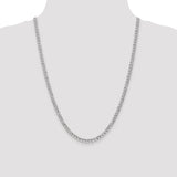 14k White Gold 4.3mm Semi-Solid Curb Chain