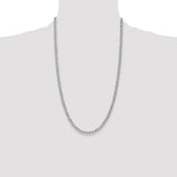 14k White Gold 4.3mm Semi-Solid Curb Chain