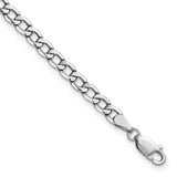 14k White Gold 4.3mm Semi-Solid Curb Chain