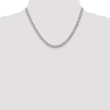 14k White Gold 5.25mm Semi-Solid Curb Chain