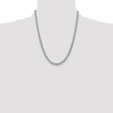 14k White Gold 5.25mm Semi-Solid Curb Chain