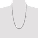 14k White Gold 5.25mm Semi-Solid Curb Chain